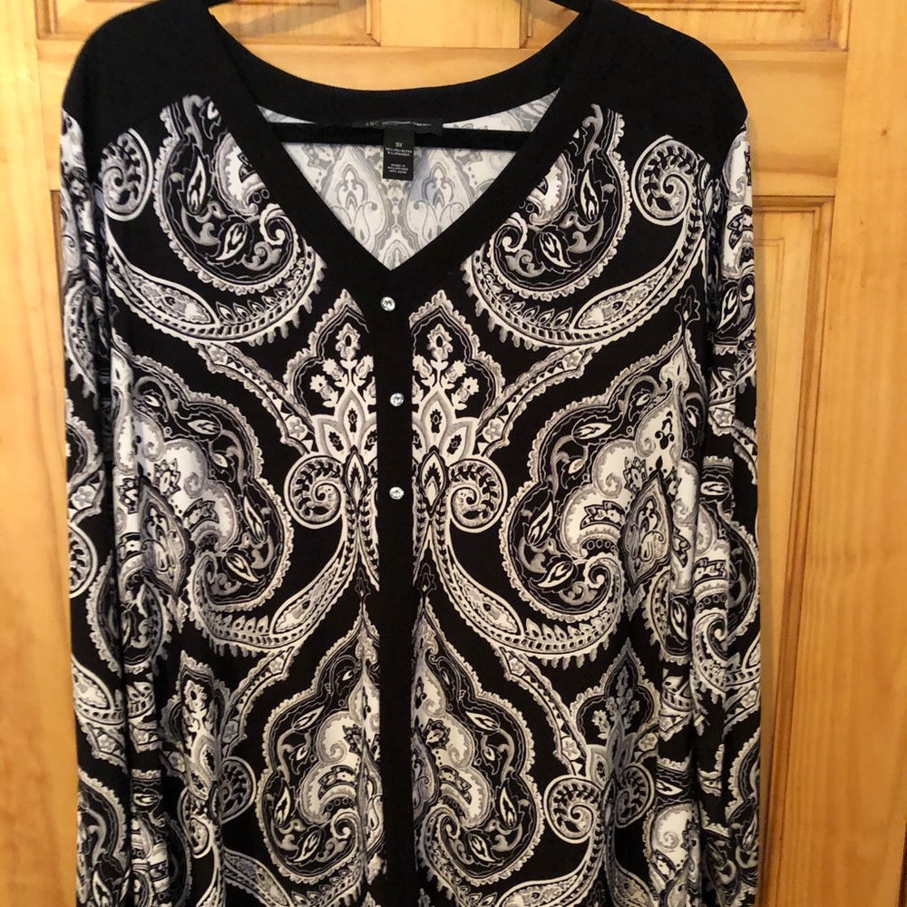 INC paisley blouse